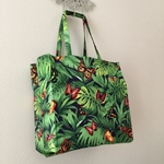 3D蝶とヤシの葉のエコバッグ、蝶々とシダのタイト・アンド・タイディ・トートバッグ; Butterfly and Fern Tight ‘n’ Tidy Tote Bag; eco bag, 3D生地