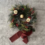 ヒノキと赤い実のクリスマスリース　クリスマス　プリザーブドフラワー