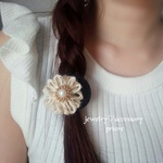 ＊麻綿お花デニムヘアゴム＊
