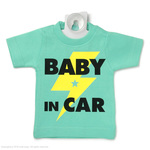 BABY IN CAR(ベビーインカー) ミニTシャツセーフティーサイン (ロック：ミントグリーン×ブラック)