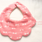 【再販3】8重ガーゼもくもくスタイ☆シンプルリボンpink