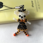 ハロウィン★魔法使いのビーズのチワワちゃんストラップ