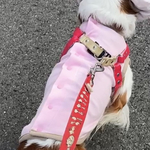 犬服　ピンクスムースニット　背中スナップ釦全て開きタンクトップ　新作💕