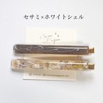 ヘアクリップset/セサミ×ホワイトシェル