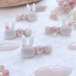 うさぎさん♡お花 ヘアクリップ  ベビー キッズ  ヘアピン