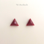 (再販2)▲ DEUTSCH ACRYL  red アクリルドイツさんかくピアス