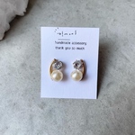 パールとビジューピアス・樹脂ピアス・イヤリング