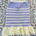 【Sale🎀】ニットワンピース☆ 薄紫＆オフホワイト　お花ボーダー