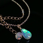 再販×3//K14GF*宝石質エチオピア産プレシャスオパールのネックレス