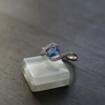 カラーチェンジフローライト　スキューCZラインリング　SILVER925　