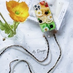 ♡押しフルーツケース✨ドライフルーツ スマホケース✨ハンドメイド　iphoneパールストラップ  リング付き