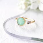 sparkly ring ＜グリーン＞【サイズフリー】No.192