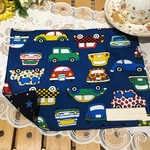 【再】かっこいい車22×18❤️男の子コップ袋、ランチョンマット入れなどに(ネイビー&マスタード)