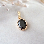 ブラックスピネル クラウンベゼル ネックレスチャーム(8×6mm)