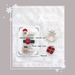 🎄３本セット🎄chrlstmas special hair clip set of 3☃️新生児から使える☆初めてのヘアクリップ☆上下滑り止め付き☆赤ちゃんプレゼント☃️リボン好き色にできます