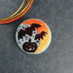 刺繍ブローチ◆ハロウィン◆くるみボタン
