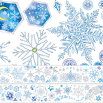 雪の結晶　雪の花のPETマスキングテープ　B