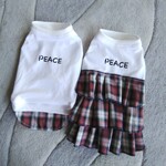 犬服！チェックフリフリワンピース