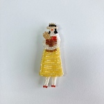 myself no.12 ブローチ　ビーズ刺繍