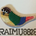 【petit ailes様】オーダー品…愛鳥刺繍ブローチ