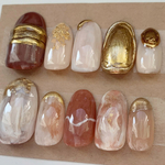brownニュアンスネイルチップ