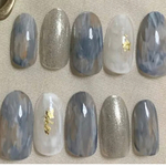 くすみブルー♡透明感ニュアンスネイルチップ