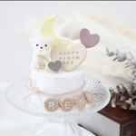 ゲスト様　専用　くまさん＆月＆くものミニクレイケーキ☆1歳誕生日ケーキ　誕生日ケーキ　記念日　自宅撮影　1歳以外でも承ってます♪
