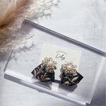 new◆小さなBlack×flowerインド刺繍ピアス◆