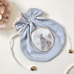 【ビーズ刺繍❤︎丸巾着／ポーチ】 blue dress