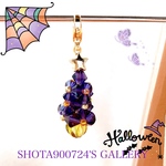🎃［再販］ハロウィンなツリー🎄　ハロウィン　クリスマス　Swarovskiクリスタル　クリスマスツリー　紫　💜　🎄ネックレス　キーホルダー　ストラップ　ピアス　樹脂ピアス　イヤリング　