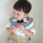 【ネーム刺繍可】formal bib／ボーダー