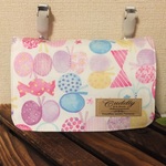 マチ付移動ポケット本体　カラフルちょうちょ　パープル