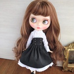 再582.※単品※黒と白のフリルスカート※ブライスアウトフィット※1/6ドール服