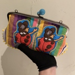 ぷっくりてんとう虫🐞さん＆rétroなお花　ビンテージ生地　がま口財布　長財布