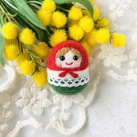 マトリョーシカ　ブローチⒶ☆羊毛フェルト