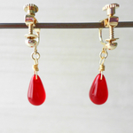 姫様の赤いしずく　ドロップイヤリング/ピアス