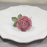 布花　カップ咲きの薔薇ブローチ　447