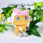 木製ロボットキーホルダー(ヒノピコベビー:ピンク)