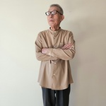 保温性がある簡素な山シャツ スタンドカラー 長袖 メンズM  ブラウス