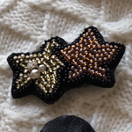 ビーズ刺繍ブローチ☆星