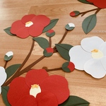 壁面飾り＊季節の花シリーズ【椿】　素材3種類　