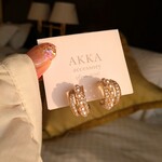 18kgp◆Pearl&Bijou gold hoopearrings