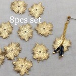 8個セット!真鍮　デザインプレートチャーム