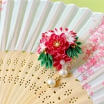 名花(和香)  つまみ細工帯留め