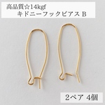 【14kgf】キドニー フック ピアス B 2ペア　4個　金属アレルギー　アレルギー対応　金具　素材　ゴールド