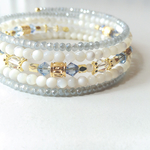 空色♪mother of pearl…power stone bracelet 5連/Blue