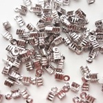 本ロジウム　紐留めパーツ　3mm（20個入）エンドパーツ　かしめ