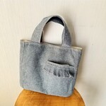 コットンシャンブレーの毎日バッグ　コンパクトサイズ