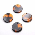 べっこう 風パーツ 10個 ラウンド 1穴 べっ甲 風 ピアス イヤリング パーツ