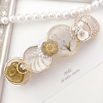 elegant milky whiteバレッタ/特大バレッタ(10cm)/ヘアクリップ